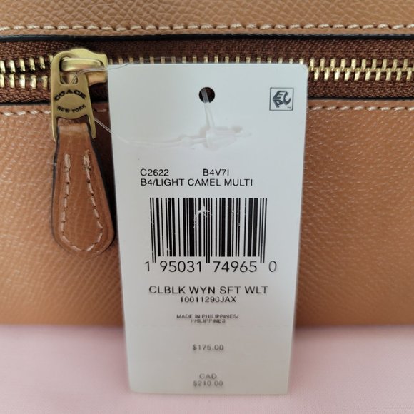 COACH Wyn Colorblock Leather Large Wallet- Light Camel Multi - Picture 16 of 16